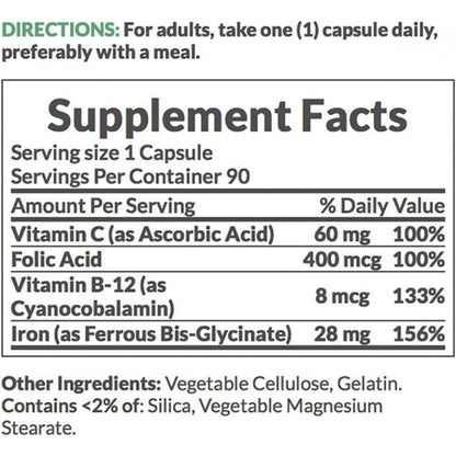 LittleSunshine | Nature's Bounty, Gentle Iron®, 90 Capsules Supports Red Blood Cell Production