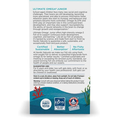 LittleSunshine | Nordic Naturals, Ultimate Omega Junior, Ages 6+, Strawberry, Supports Brain Health