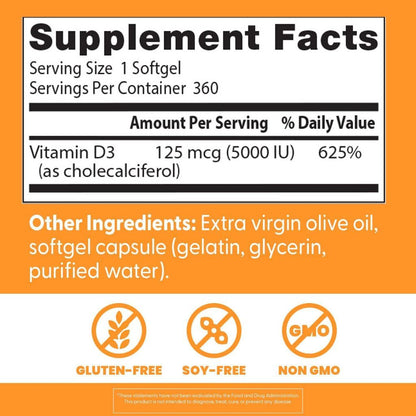 USA Supplements | Doctor's Best, Vitamin D3, 5,000 IU ( Bone Health Support )