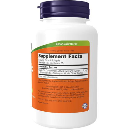 USA Supplements | NOW Foods, Garlic Oil, 1,500 mg ( Cardiovascular & Circulatory Support )