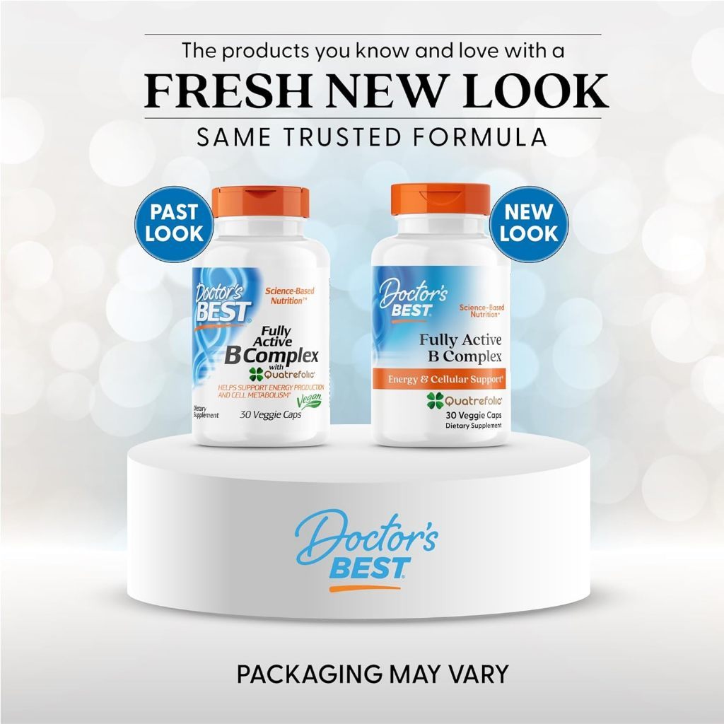 USA Supplements | Doctor's Best, Fully Active B Complex with Quatrefolic ( Metabolism Support )