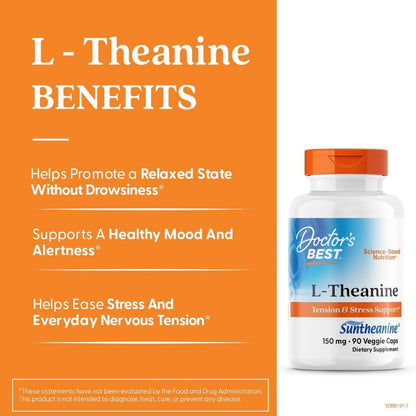 USA Supplements | Doctor's Best, L-Theanine ( Promotes Calm Relaxation )