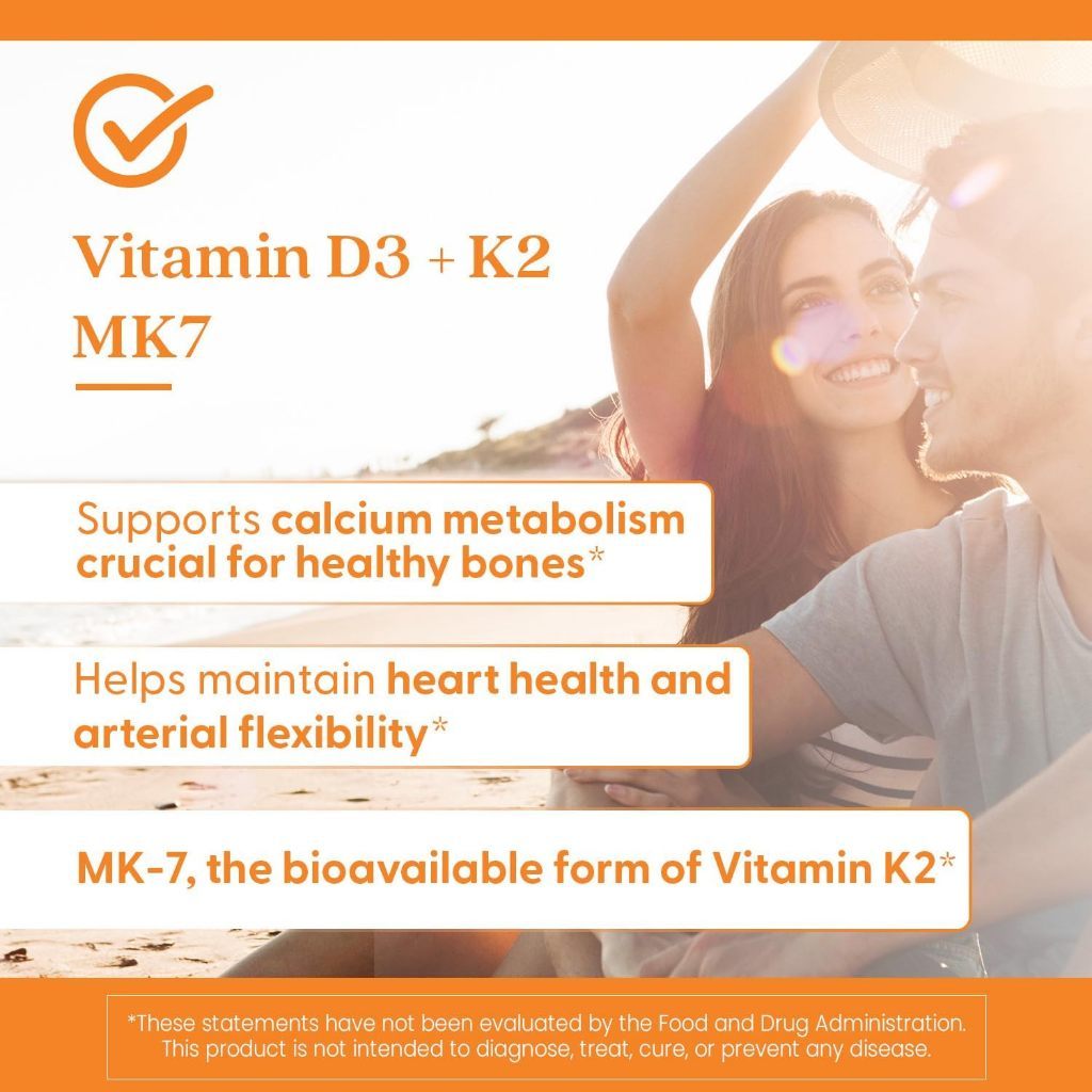 USA Supplements | Doctor's Best, Vitamin D3 + K2, MK-7, 60 Veggie Caps ( Supports Strong Bones )
