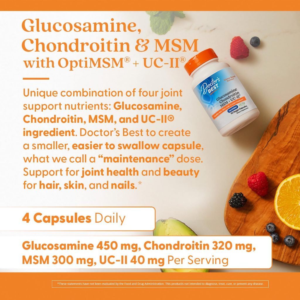 USA Supplements | Doctor's Best, Glucosamine Chondroitin, MSM + UCII ( Improves Joint Comfort )