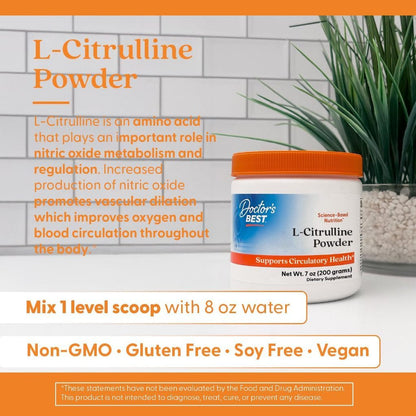 USA Supplements | Doctor's Best, L-Citrulline Powder ( Improves Blood Flow )
