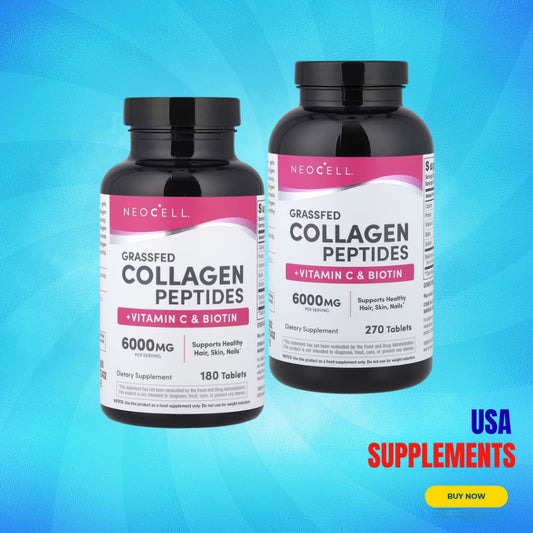 USA Supplements | NeoCell, Grassfed Collagen Peptides + Vitamin C & Biotin ( Supports Healthy Hair )