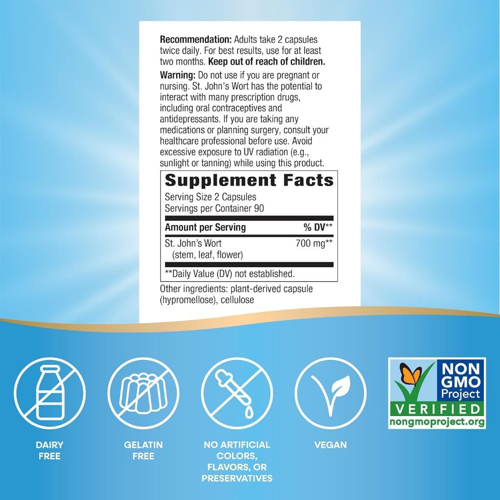 USA Supplements | Nature's Way, St. John's Wort, 100 Vegan Capsules ( Mood Support )
