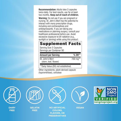 USA Supplements | Nature's Way, St. John's Wort, 100 Vegan Capsules ( Mood Support )