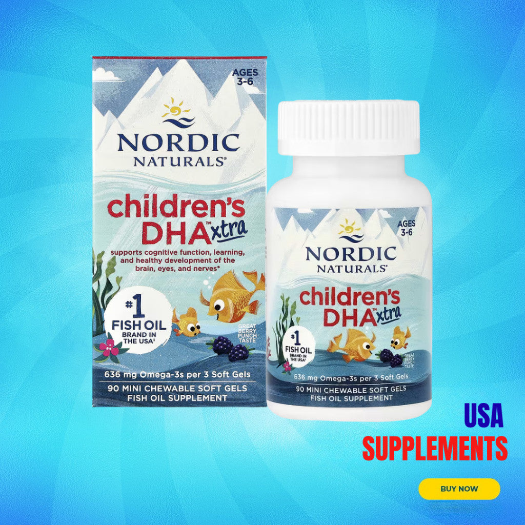 USA Supplements | Nordic Naturals, Children's DHA™ Xtra, 90 Mini Chew Soft Gels ( Brain Health )