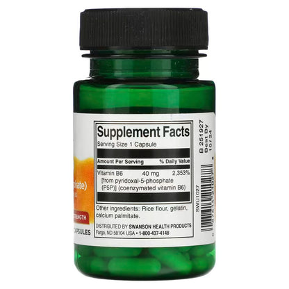 USA Supplements | Swanson, P-5-P, 40 mg, 60 Capsules ( Energy Metabolism )