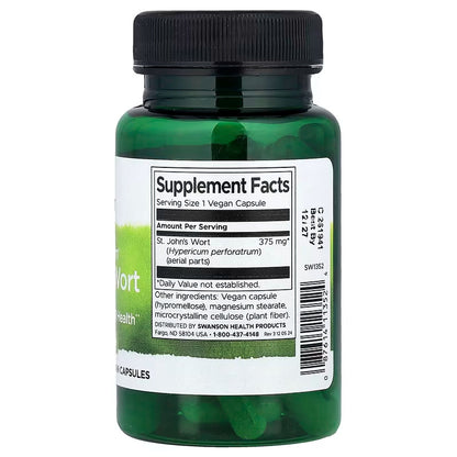 USA Supplements | Swanson, Full Spectrum® St. John's Wort, 375 mg, 60 Vegan Caps ( Mood Support )