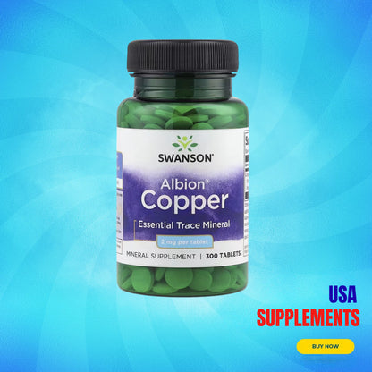 USA Supplements | Swanson, Albion® Copper, 2 mg, 300 Tablets ( Energy Metabolism )