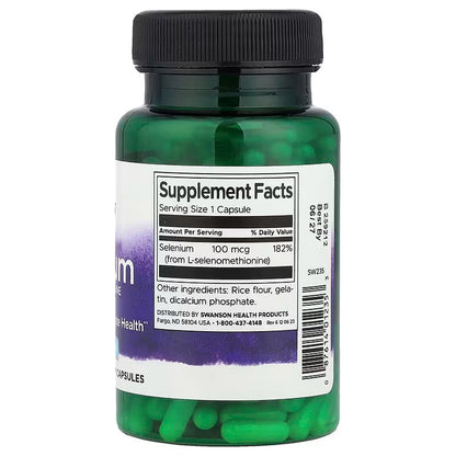 USA Supplements | Swanson, Selenium, 100 mcg, 200 Capsules ( Cardiovascular Health )
