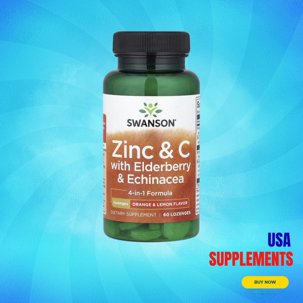USA Supplements | Swanson, Zinc & C with Elderberry & Echinacea ( Immune Health Support )