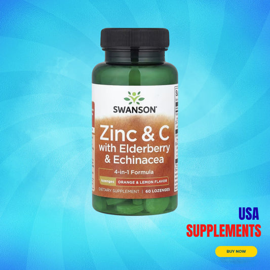 USA Supplements | Swanson, Zinc & C with Elderberry & Echinacea ( Immune Health Support )