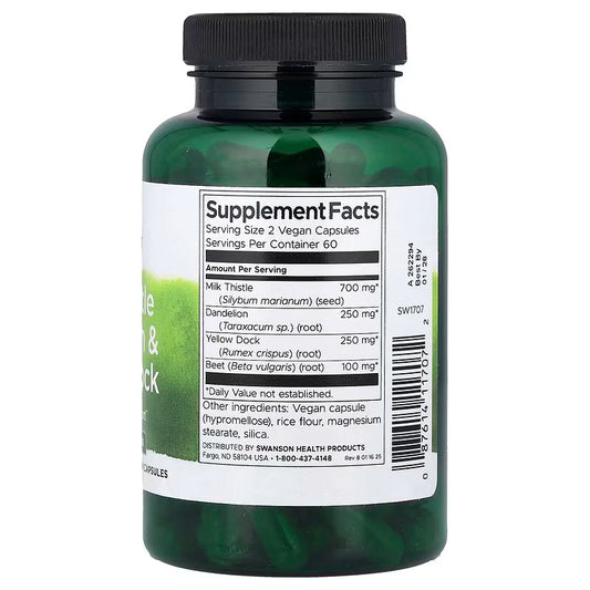 USA Supplements | Swanson, Milk Thistle Dandelion & Yellow Dock ( Detoxification Support )