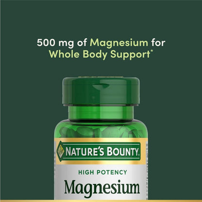 USA Supplements | Nature's Bounty, Magnesium, 100 Coated Tablets ( Supports Muscle Relaxation )
