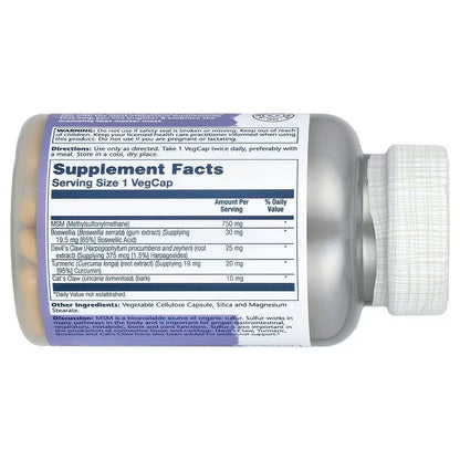 USA Supplements | Solaray, MSM with Turmeric, Boswellia & Devil's Claw ( Bone & Joint Health )