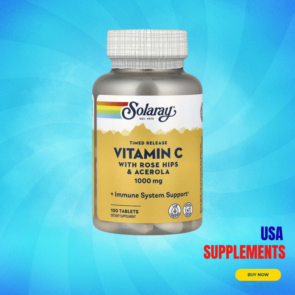 USA Supplements | Solaray, Timed Release Vitamin C with Rose Hip & Acerola ( Immune System Support )