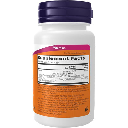 USA Supplements | NOW Foods, Methyl B-12, 5,000,  60 Loz ( Nervous System Health )