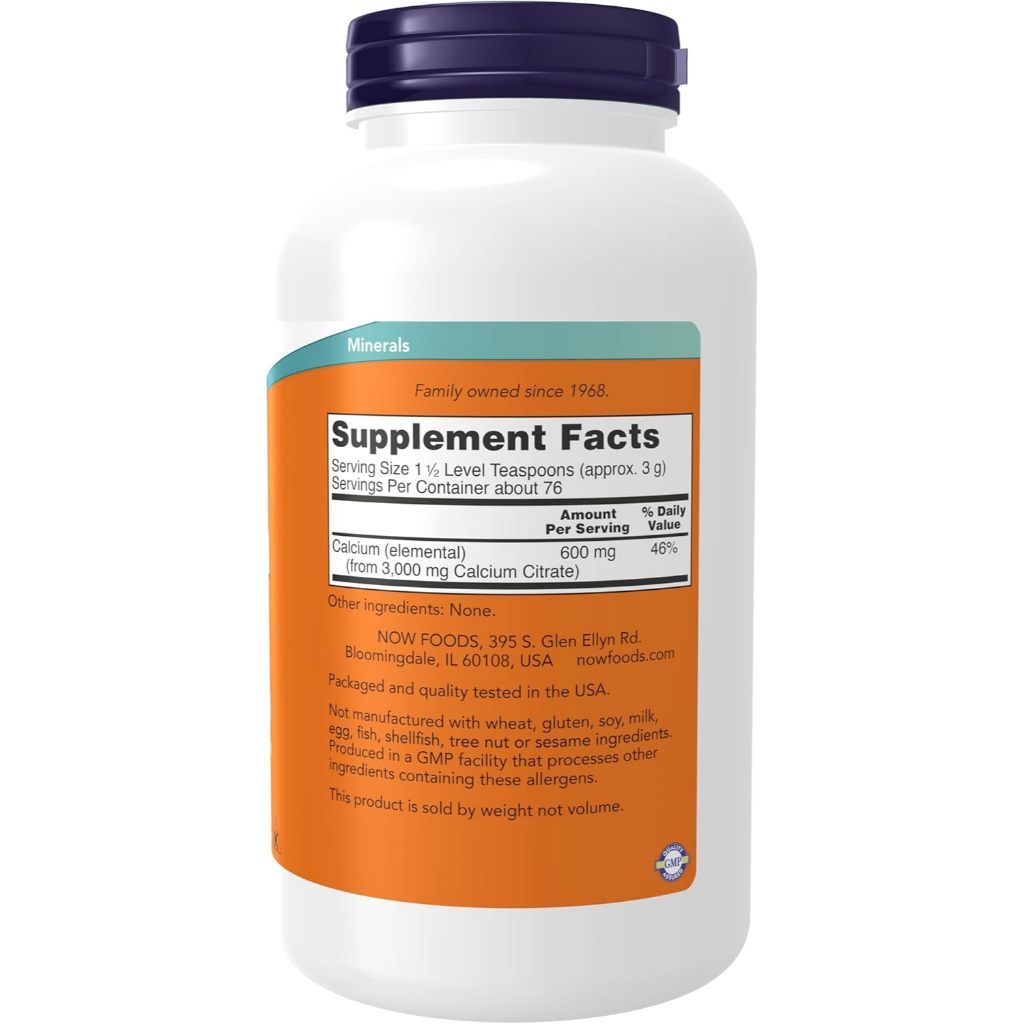 USA Supplements | NOW Foods, Calcium Citrate, Pure Powder, 8 oz ( Supports Bone Health )