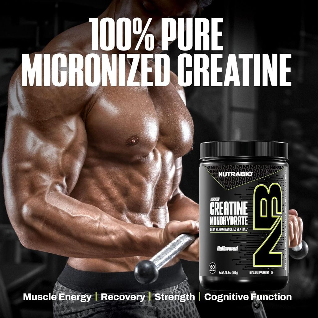 USA Supplements | NutraBio, Micronized Creatine Monohydrate, 10.6 oz ( Muscle Strength )