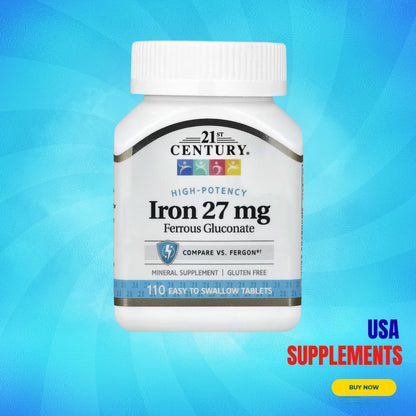 USA Supplements | 21st Century, High-Potency Iron ( Supports Healthy Iron Levels )