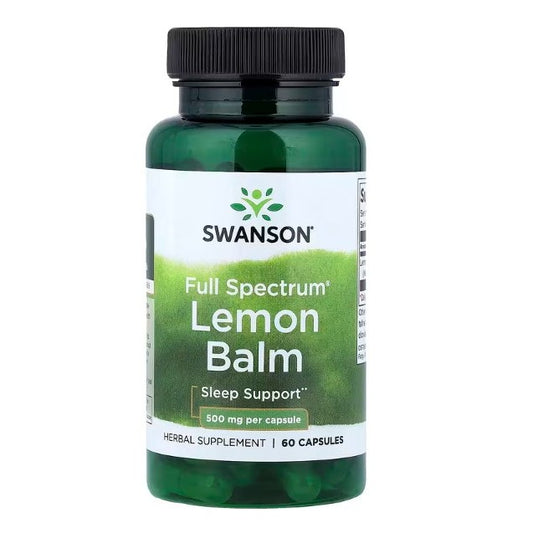HealthilyYou | Swanson, Full Spectrum®, Lemon Balm, 500 mg, 60 Capsules Enhances Mind and Body Relax
