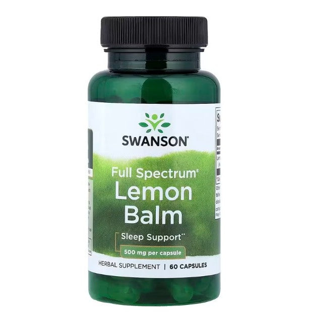 HealthilyYou | Swanson, Full Spectrum®, Lemon Balm, 500 mg, 60 Capsules Enhances Mind and Body Relax