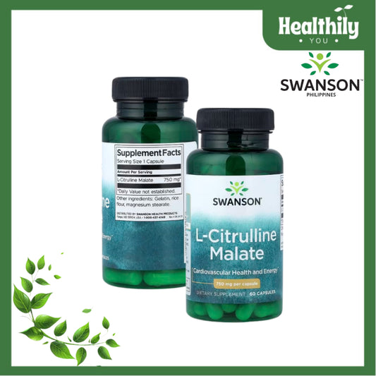 HealthilyYou | Swanson, L-Citrulline Malate, 750 mg, 60 Capsules Cardiovascular Health and Energy