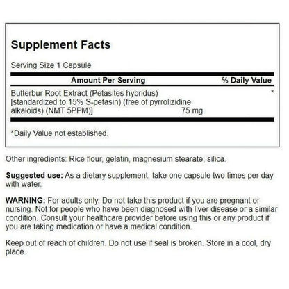 HealthilyYou | Swanson, Butterbur Extract, 75 mg, 60 Capsules Antioxidant Support