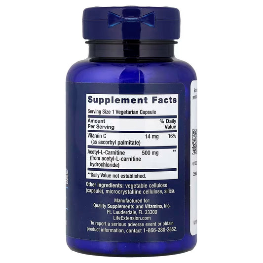 Life Extension, Acetyl-L-Carnitine ( Energy Production, Cognitive Support & Mood Enhancement )