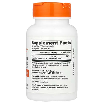 USA Supplements | Doctor's Best, High Absorption Zinc Bisglycinate ( Immune System Support )