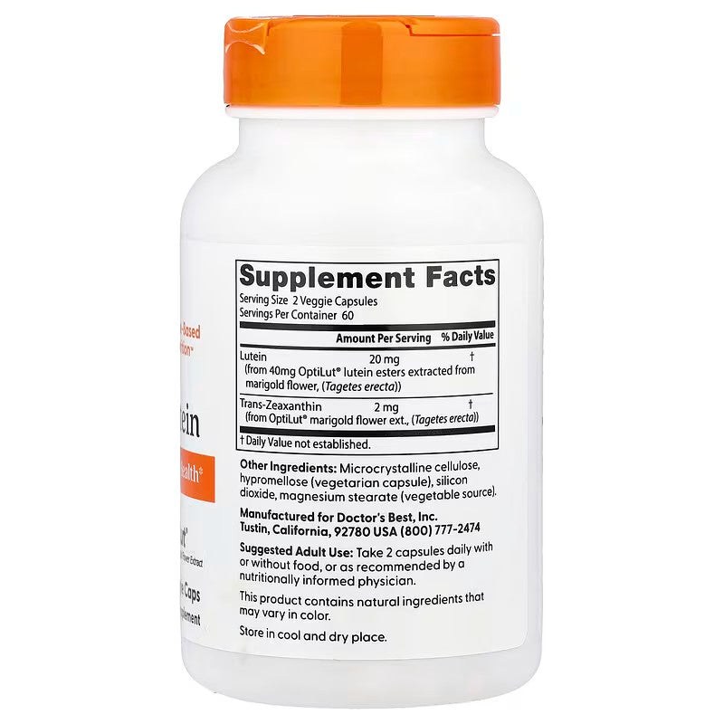 USA Supplements | Doctor's Best, Lutein, 120 Veggie Caps ( Antioxidant Protection )
