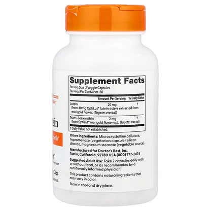 USA Supplements | Doctor's Best, Lutein, 120 Veggie Caps ( Antioxidant Protection )