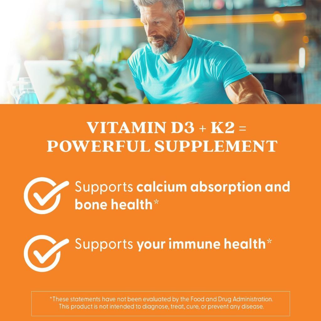 USA Supplements | Doctor's Best, Vitamin D3 + K2, MK-7, 60 Veggie Caps ( Supports Strong Bones )