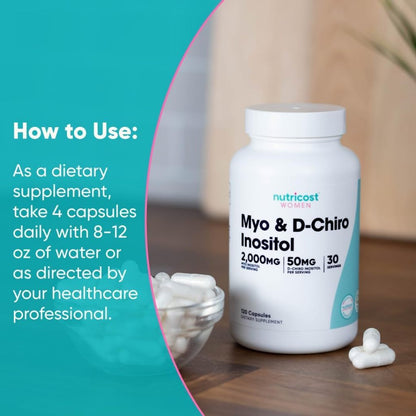 USA Supplements | Nutricost, Women, Myo & D-Chiro Inositol ( Hormonal Balance )