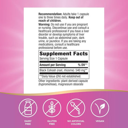 USA Supplements | Nature's Way, Black Cohosh Root, 100 Vegan Capsules ( Hormonal Balance Support )