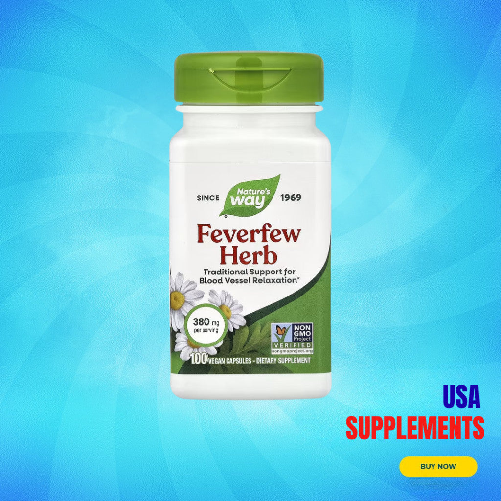 USA Supplements | Nature's Way, Feverfew Herb, 100 Vegan Capsules ( Supports Headache Relief )