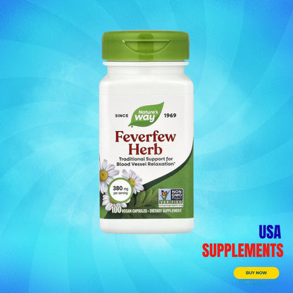 USA Supplements | Nature's Way, Feverfew Herb, 100 Vegan Capsules ( Supports Headache Relief )