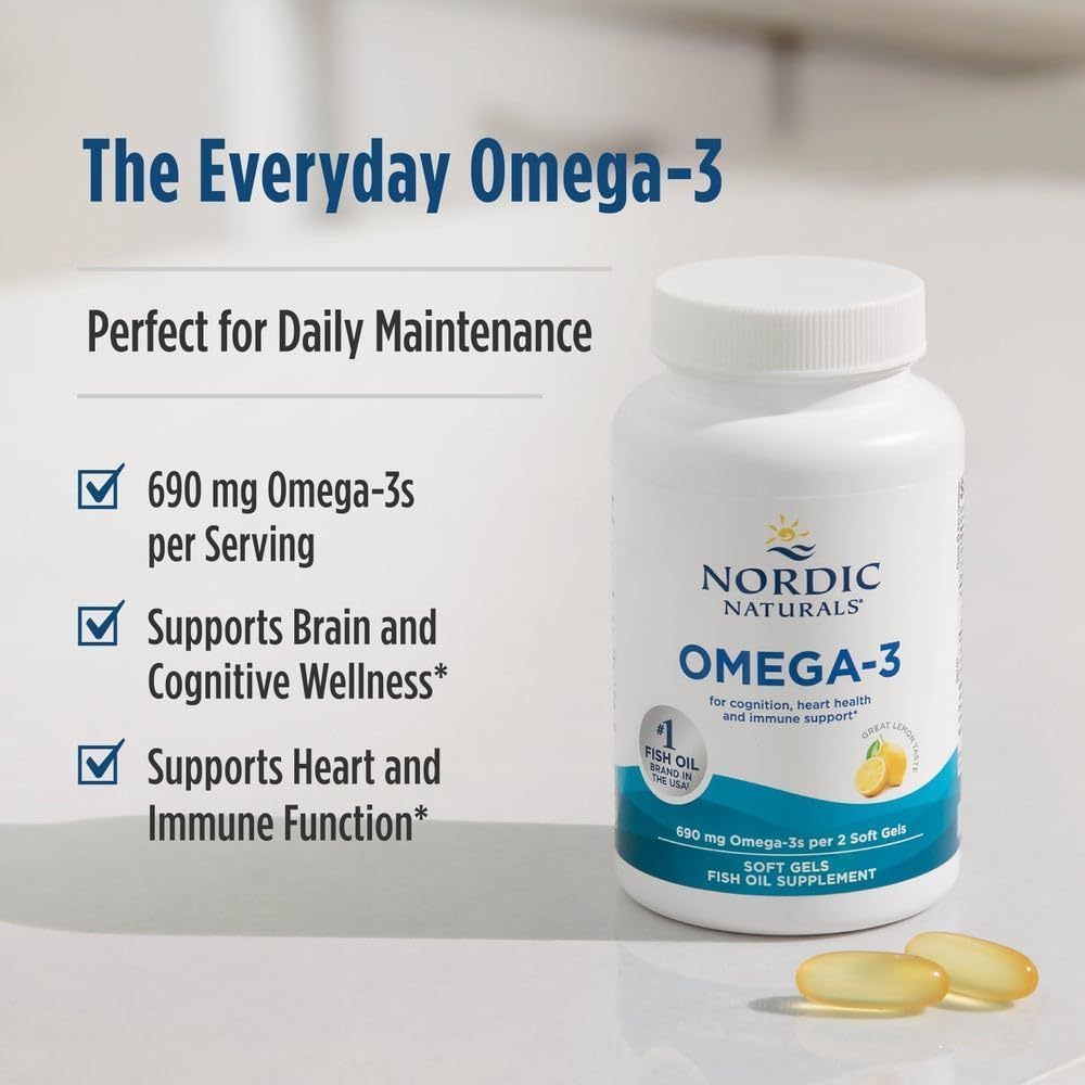 USA Supplements | Nordic Naturals, Omega-3, Lemon, 60 Soft Gels ( Heart & Brain Health Support )