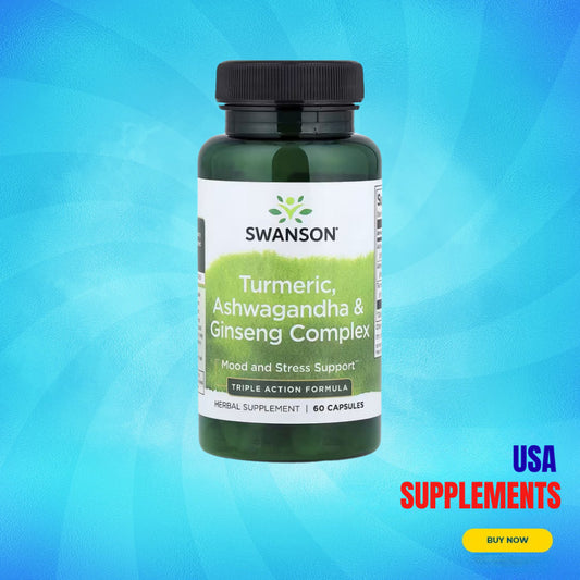 USA Supplements | Swanson, Turmeric, Ashwagandha & Ginseng Complex ( Mood and Stress Support )