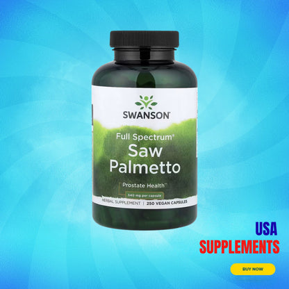 USA Supplements | Swanson, Full Spectrum® Saw Palmetto, 250 Vegan Capsules ( Men's Health )