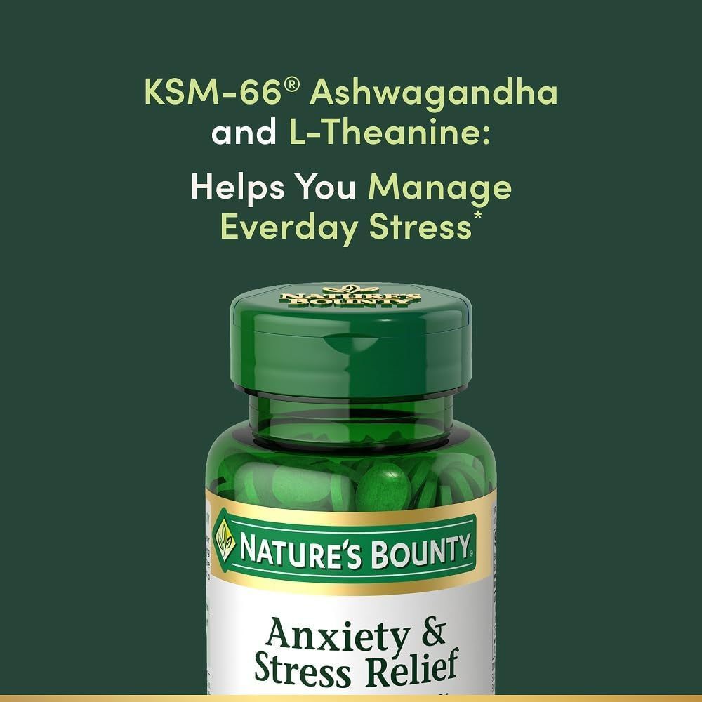 USA Supplements | Nature's Bounty, Anxiety & Stress Relief, 50 Tablets ( Stress & Anxiety Support )