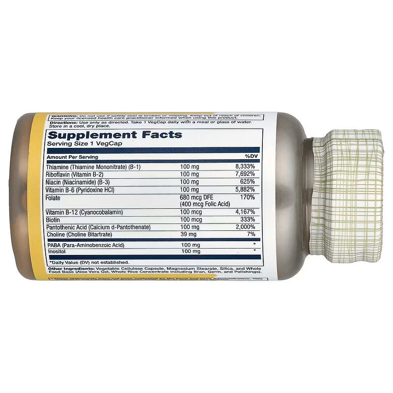 USA Supplements | Solaray, Vitamin B-Complex 100, 50 VegCaps ( Energy Production )
