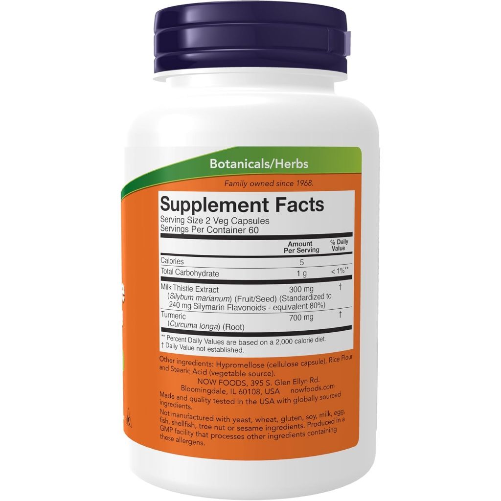 USA Supplements | NOW Foods, Milk Thistle Extract, 120 Veg Capsules ( Supports Liver Function )