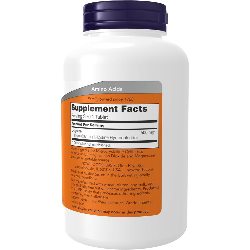 USA Supplements | NOW Foods, L-Lysine, 500 mg, 250 Tablets ( Healthy Immune Function )