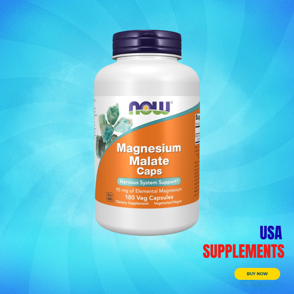 USA Supplements | NOW Foods, Magnesium Malate Caps ( Nervous System Support )