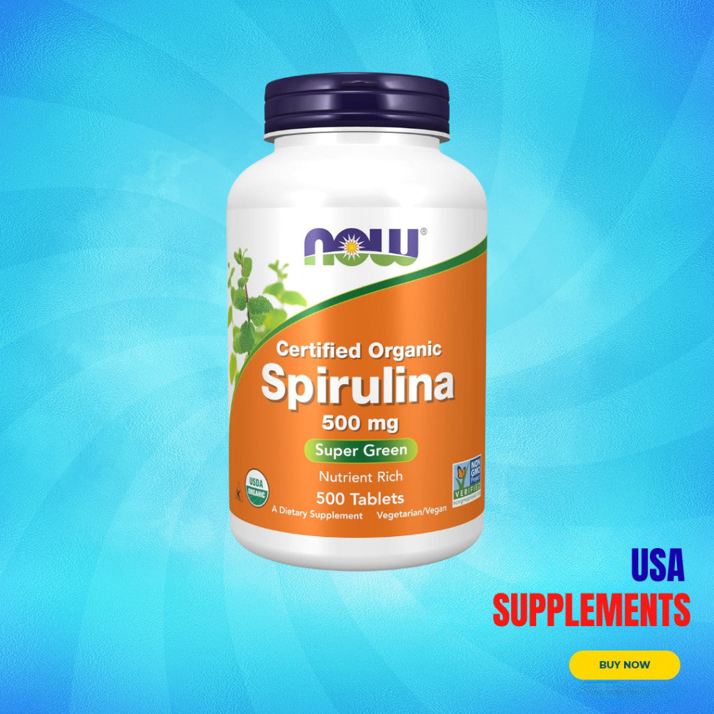 USA Supplements | NOW Foods, Certified Organic Spirulina, 500 mg, 500 Tablets ( Immune Support )