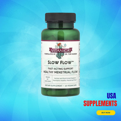 USA Supplements | Vitanica, Slow Flow Capsules ( Supports Healthy Menstrual Flow )